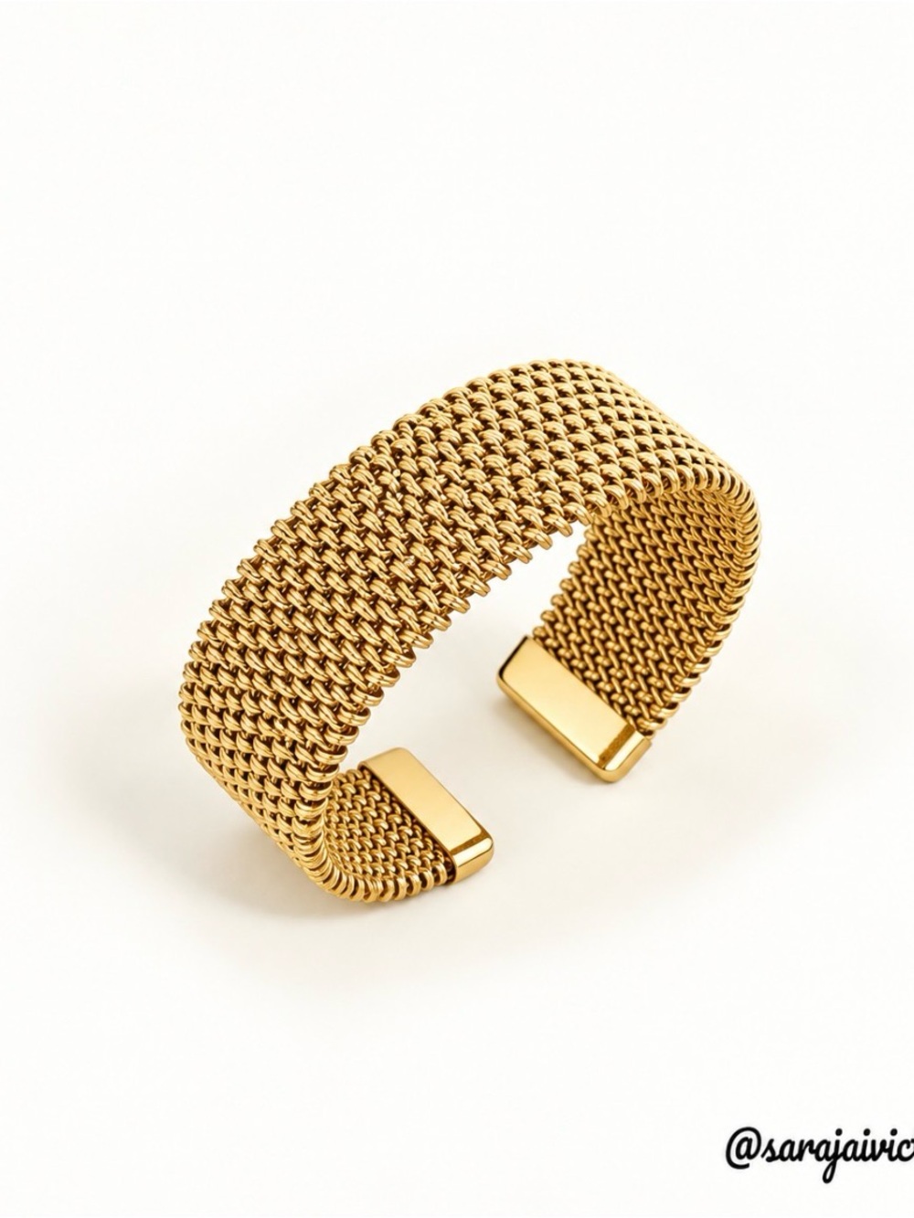 Gold color Mesh Cuff Bracelet - Men Accessories